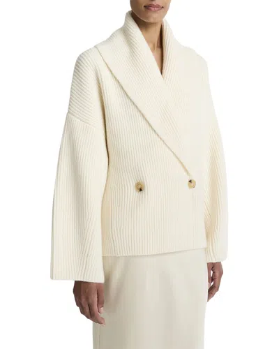 Vince Draped Wool-blend Sweater Coat In Beige