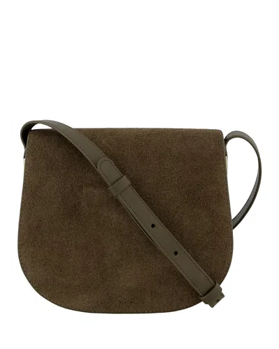 Vince Eris Saddle Leather & Suede Crossbody In Brown