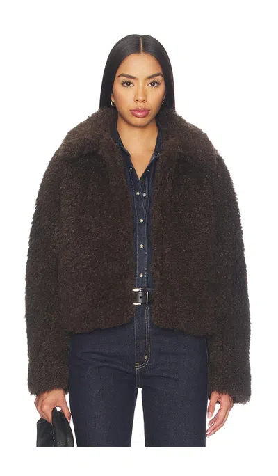 Vince Faux Fur Cropped Jacket In Pinewood