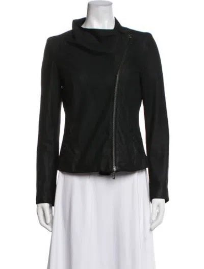 Pre-owned Vince Leather Biker Jacket In Black