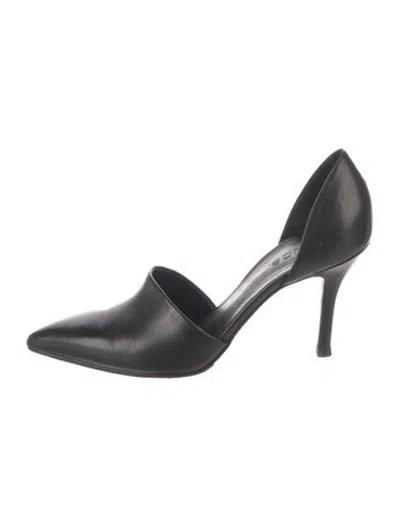 Pre-owned Vince Leather D'orsay Pumps In Black