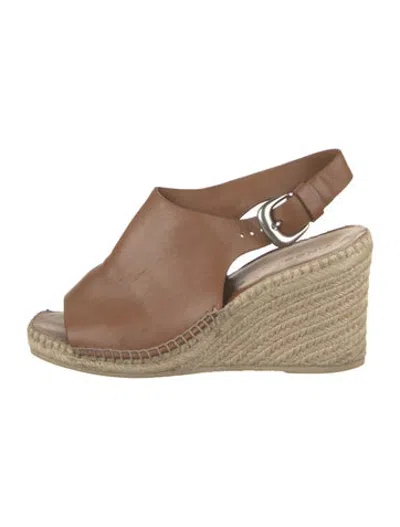 Pre-owned Vince Leather Espadrilles In Brown