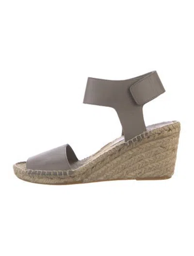 Pre-owned Vince Leather Espadrilles In Grey
