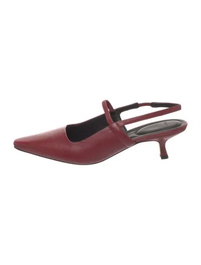 Pre-owned Vince Leather Slingback Pumps In Red