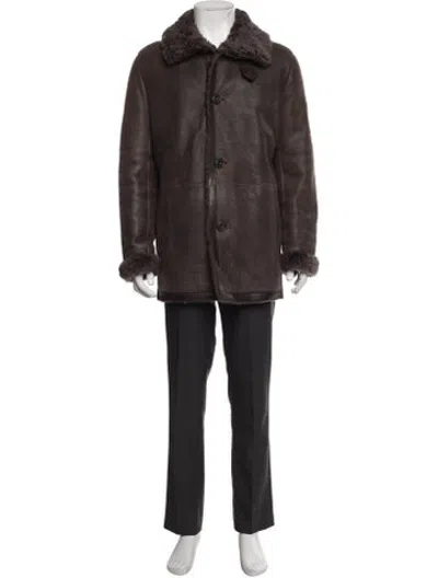 Pre-owned Vince Mongolian Lamb Coat In Brown