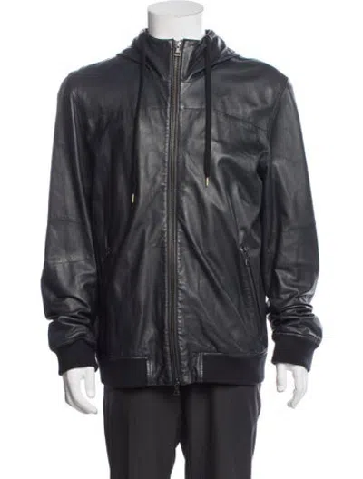 Pre-owned Vince Moto Jacket In Blue