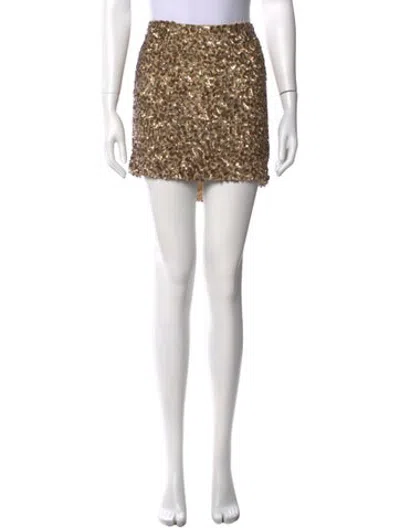 Pre-owned Vince Patterned Mini Skirt In Gold