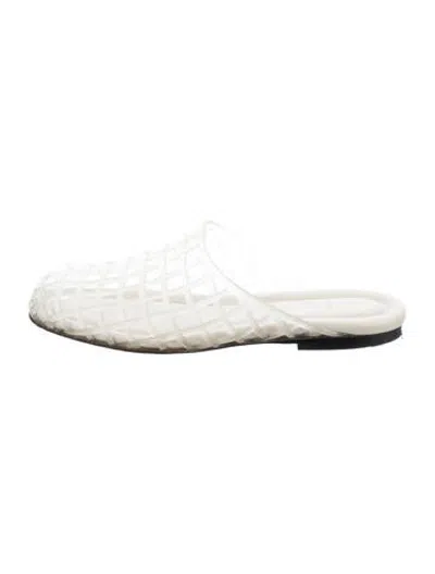 Pre-owned Vince Pvc Lasercut Accents Mules In White