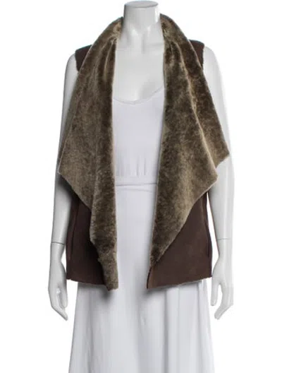 Pre-owned Vince Shearling Vest In Brown