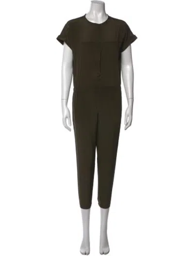 Pre-owned Vince Silk Crew Neck Jumpsuit In Green