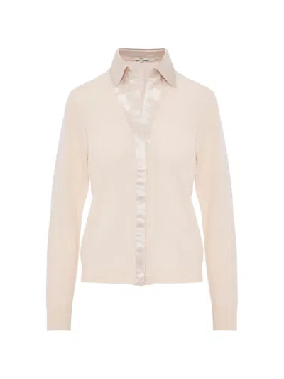 Vince Silk-trim Cardigan In Neutral