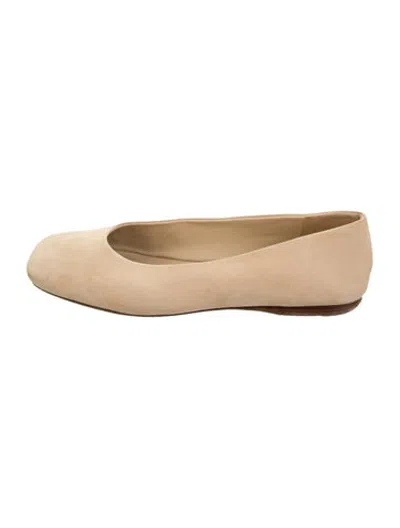 Pre-owned Vince Suede Ballet Flats In Neutrals