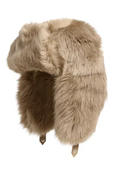 Vince Toscana Genuine Shearling Bomber Hat In Neutral