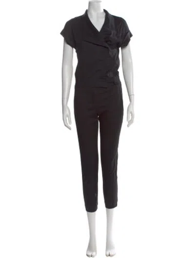 Pre-owned Vince V-neck Jumpsuit In Black