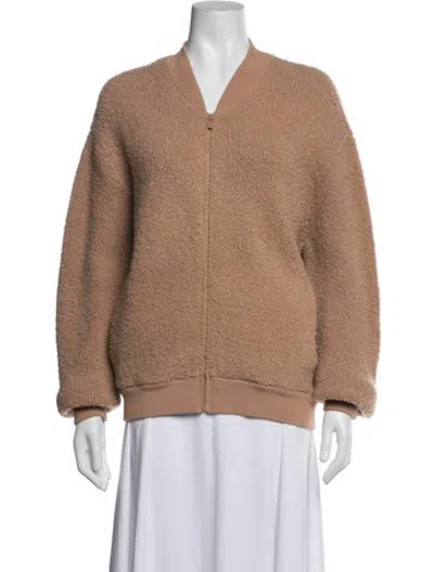 Pre-owned Vince Wool Bomber Jacket In Brown/neutrals