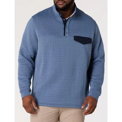 Vineyard Vines Big & Tall Quilted Navigator 1/4-snap Pullover V2 In Blue Heron