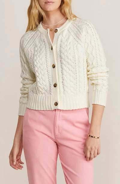 Vineyard Vines Cable Cardigan In Marshmallow