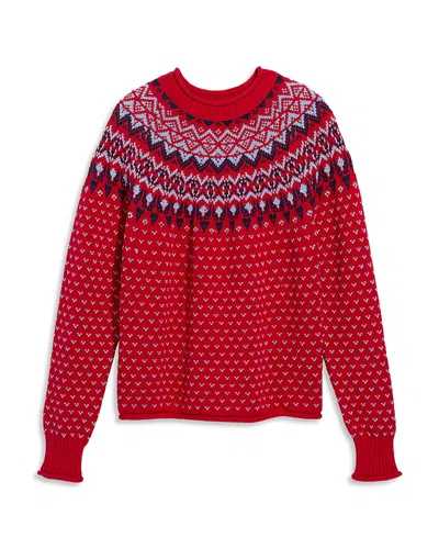 Vineyard Vines Cotton Fair Isle Sweater In Red