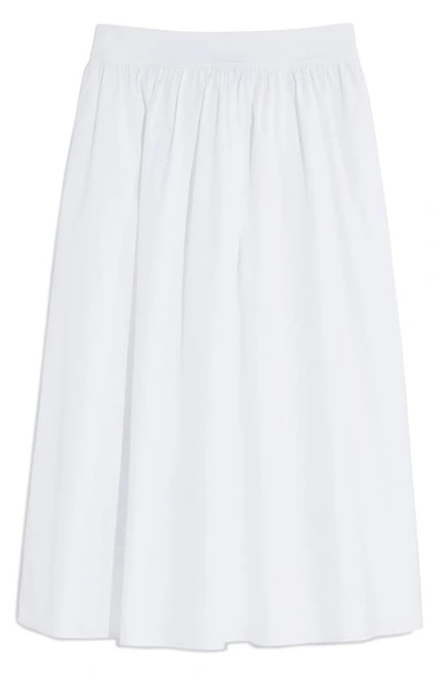 Vineyard Vines Cotton Stretch Poplin Midi Skirt In White Cap