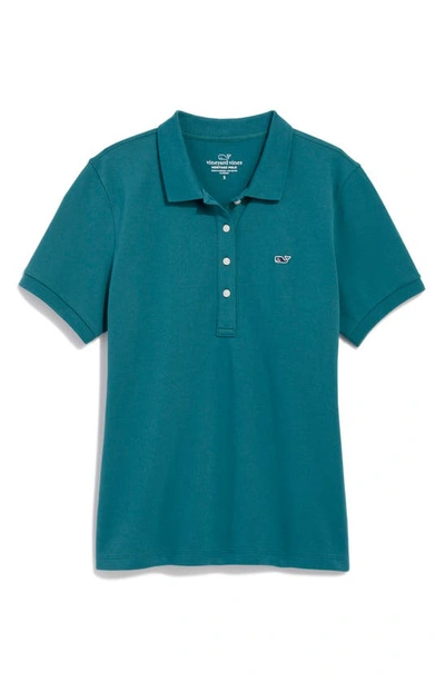 Vineyard Vines Heritage Cotton Polo In Mallard Blue