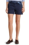 Vineyard Vines Herringbone Stretch Cotton Shorts In Mallard Blue