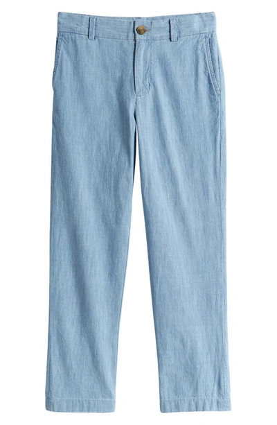 Vineyard Vines Kids' Breaker Cotton Chambray Pants In Coastline