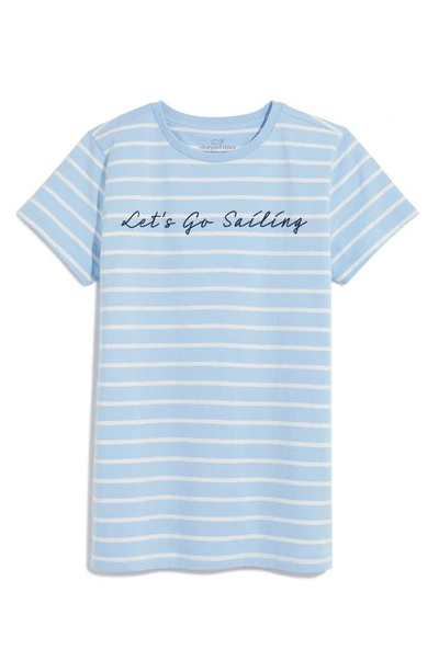 Vineyard Vines Let's Go Sailing Stripe T-shirt In Blue Stripe