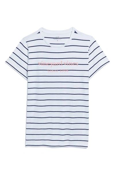 Vineyard Vines Stripe T-shirt In Fd Stripe - White