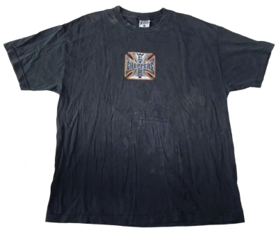 Pre-owned Vintage 2000s West Coast Choppers T-shirt In Faded Black