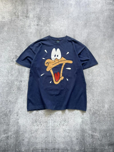 Pre-owned Vintage X Warner Bros Vintage Looney Tunes Warner Bros Big Logo T-shirt 90's In Blue