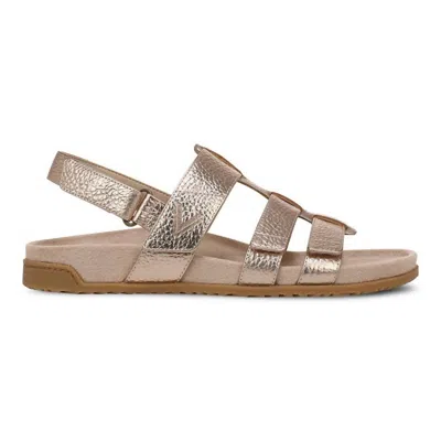 Vionic Women's Eureka Strappy Sandal In Bronze Leather In Gold