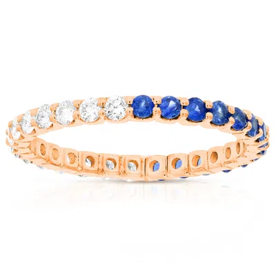 Vir Jewels 1 Cttw Lab Grown Diamond Eternity Ring Wedding Band In 14k Rose Gold For Women In Pink