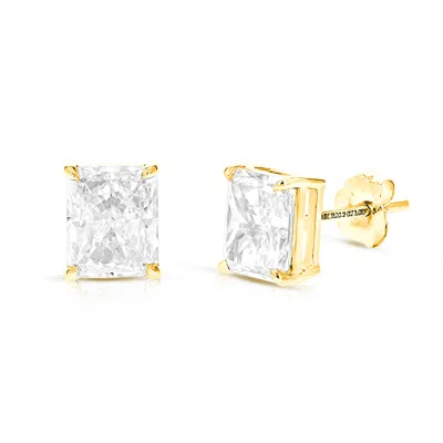 Vir Jewels 2.50 Cttw Radiant Lab Grown Diamond Stud Earrings In 14k Gold With Push Backs For Women In Yellow