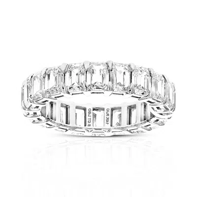 Vir Jewels 4 Cttw Emerald Lab Grown Diamond Eternity Ring Wedding Band In 14k White Gold For Women