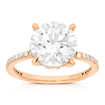 Vir Jewels 4.50 Cttw Lab Grown Diamond Engagement Ring In 14k Rose Gold For Women In Pink