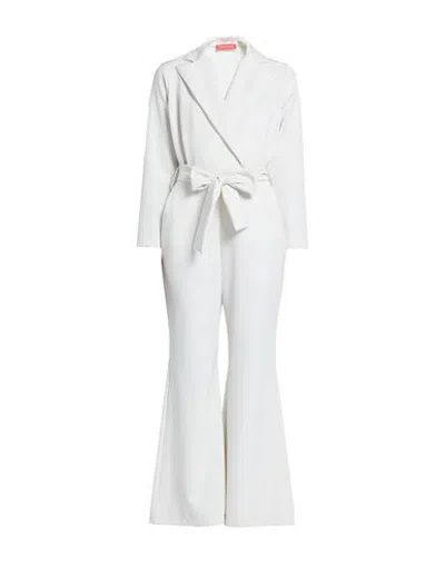 Virginia Bizzi Woman Jumpsuit Off White Size 12 Polyester, Elastic Fibres