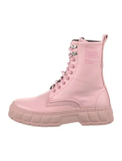 Pre-owned Viron Leather Combat Boots In Pink