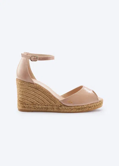 Viscata Aiguafreda Premium Fabrics Espadrille Sandal Wedges In Leather Pink