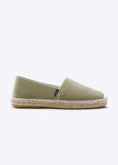 Viscata Begur Limited Edition Canvas Men's Espadrille Flats In Sage Green