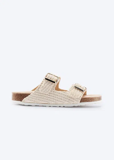 Viscata Calis Raffia Sandal Flats In Beige