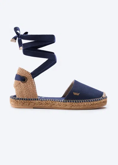 Viscata Candell Canvas Espadrille Flats In Navy Blue