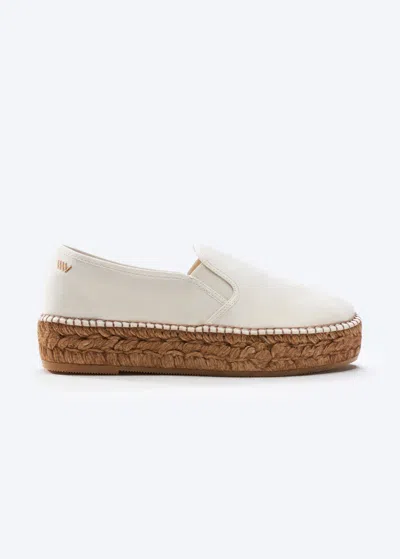 Viscata Castell Canvas Espadrille Platforms In Ivory