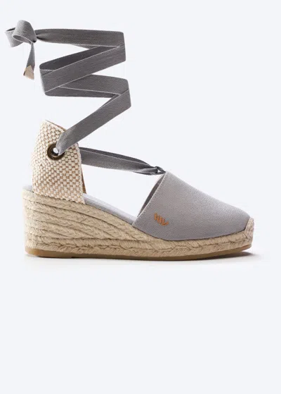 Viscata Escala Canvas Espadrille Wedges In Ash Grey