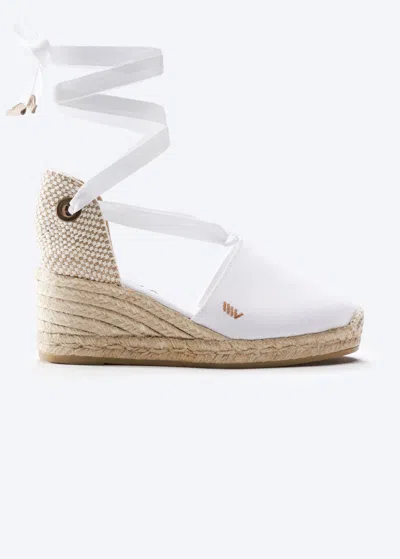 Viscata Escala Canvas Espadrille Wedges In White