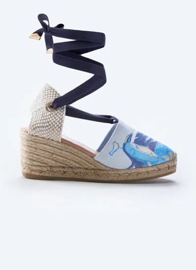 Viscata Escala Mediterranean Dreams Canvas Espadrilles Wedges In Dreamer