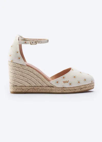 Viscata Estartit Archive Canvas Espadrille Wedges In Daisy