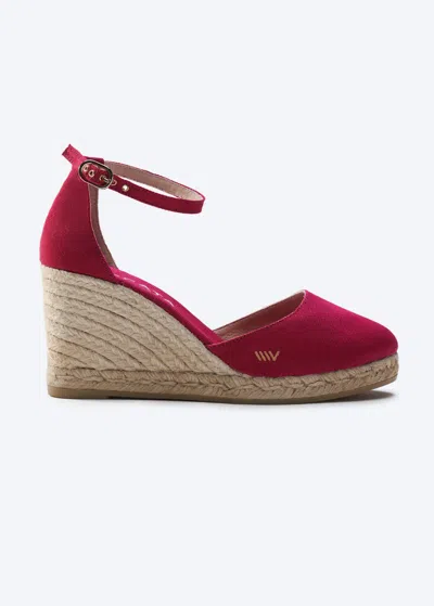 Viscata Estartit Canvas Espadrille Wedges In Cherry