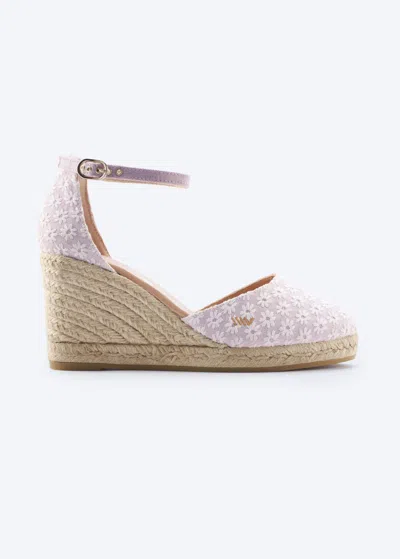 Viscata Estartit Premium Fabrics Espadrille Wedges In Daisy Pink