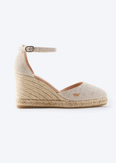 Viscata Estartit Premium Fabrics Espadrille Wedges In Silver