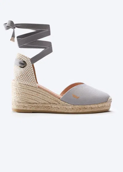 Viscata Gava Canvas Espadrille Wedges In Ash Grey